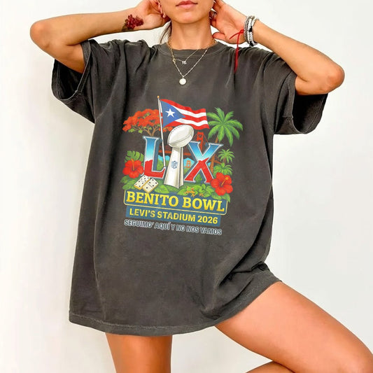 Comfort Colors® Graphic T-Shirt, Football Fan Tee, Benito Bowl Design - Tuli Clothing