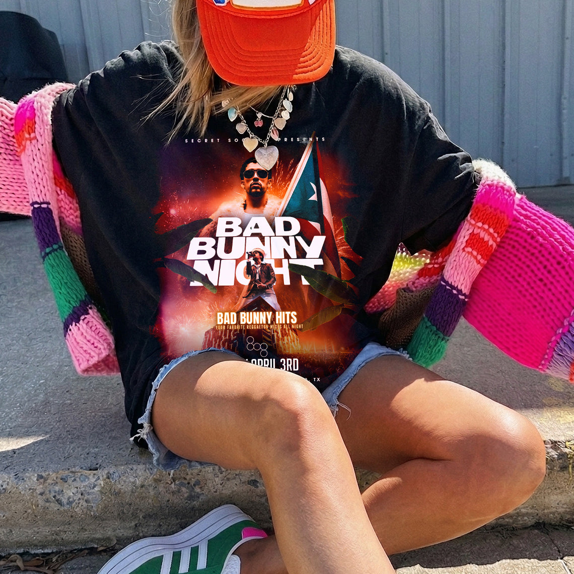 Bad Bunny Night El Paso Vintage Fan Tee | Latino Night Party Graphic Shirt | Dark Washed Event Tee